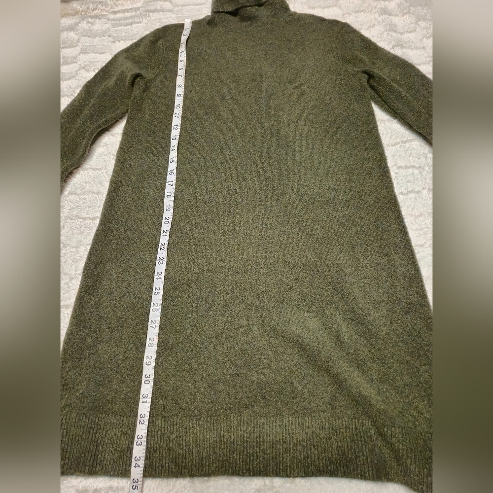 J. Crew Olive Long Sleeve Turtleneck Dress - Picture 4 of 7